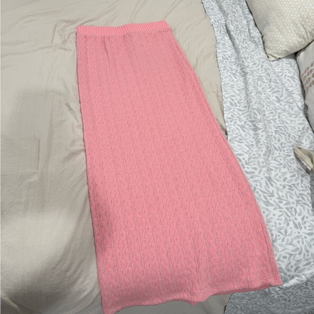 Zara Pink midi Pencil Skirt